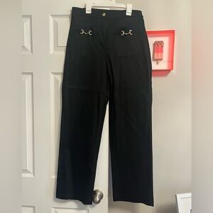 7 For All Mankind Black Wide Leg Pants